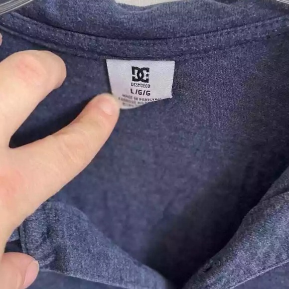 DC Skateboards Polo Shirt Men's Short Sleeve Blue  Size Large Skate Skater Y2K - Picture 4 of 5